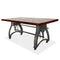 Crescent Industrial Dining Table - Adjustable Height - Casters - Rustic Mahogany Dining Table Rustic Deco
