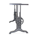 Frederick Adjustable Height Dining Table - Industrial Cast Iron Base - DIY - Rustic Deco Incorporated