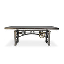 Harvester Industrial Executive Desk - Iron Adjustable Base – Driftwood Top - Knox Deco - Desks