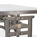 Harvester Industrial Executive Desk - Iron Adjustable Base – Driftwood Top - Knox Deco - Desks