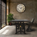 Harvester Industrial Executive Desk - Iron Adjustable Base – Driftwood Top - Knox Deco - Desks