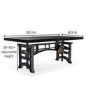 Harvester Industrial Executive Desk - Iron Adjustable Base – Rustic Ebony - Knox Deco - Desks