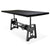 Industrial Dining Table - Cast Iron Base - Adjustable Height - Rustic Ebony - Knox Deco - Tables