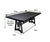Industrial Dining Table - Cast Iron Base - Adjustable Height - Rustic Ebony - Knox Deco - Tables