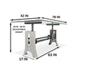 Industrial Dining Table Polished Stainless Steel Adjustable Height - Glass Top - Knox Deco - Tables