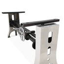 Industrial Dining Table Polished Stainless Steel Adjustable Height - Walnut - Knox Deco - Tables