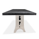 Industrial Dining Table Stainless Steel Adjustable Height - Rustic Ebony - Knox Deco - Tables