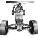Industrial Trolley Table Desk Base - Iron Wheels - Adjustable Height - DIY - Knox Deco - DIY