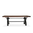 KNOX Adjustable Dining Table - Cast Iron Base - Natural Hardwood Top - Knox Deco - Tables