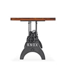 KNOX Adjustable Dining Table - Cast Iron Base - Natural Hardwood Top - Knox Deco - Tables