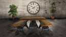 KNOX Adjustable Dining Table - Cast Iron Base - Natural Hardwood Top - Knox Deco - Tables