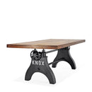 KNOX Adjustable Dining Table - Cast Iron Base - Natural Hardwood Top - Knox Deco - Tables