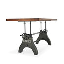 KNOX Adjustable Dining Table - Cast Iron Base - Natural Hardwood Top - Knox Deco - Tables