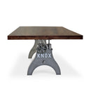 KNOX Adjustable Height Dining Table - Steel Base - 8 ft Walnut Top - Knox Deco - Tables