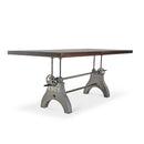 KNOX Adjustable Height Dining Table - Steel Base - 8 ft Walnut Top - Knox Deco - Tables