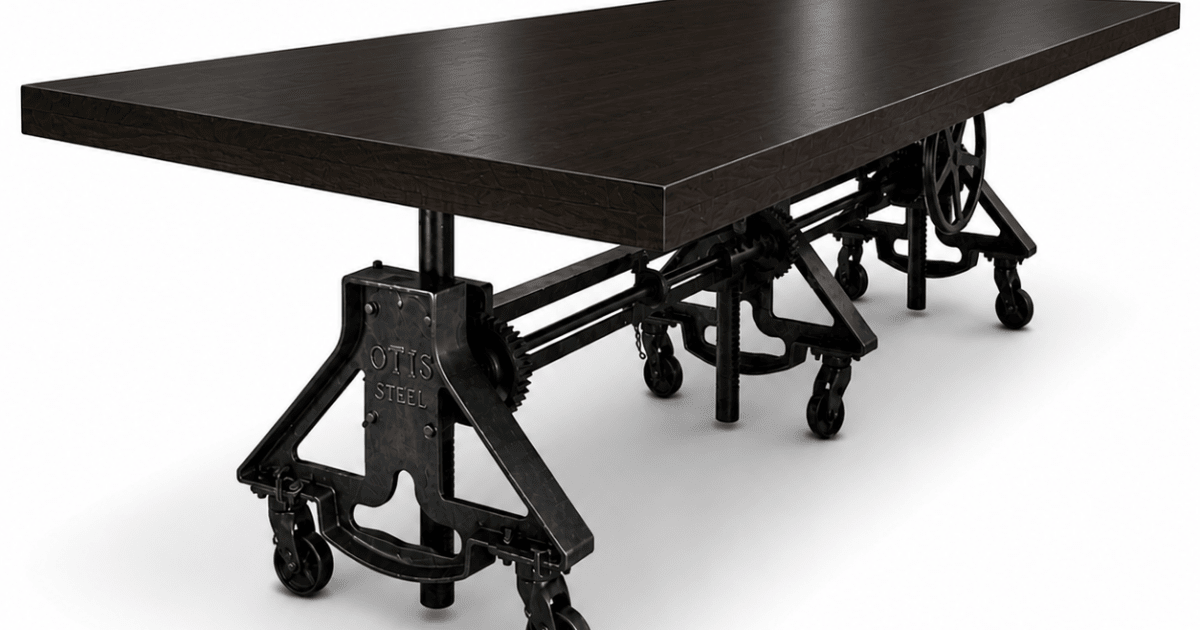 Otis Adjustable Conference Table 10 ft Espresso Industrial - Knox Deco