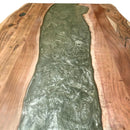 River Run Tabletop Epoxy Resin Live Edge Slab Dining Table Top - Grey 71" - Knox Deco - DIY