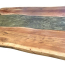 River Run Tabletop Epoxy Resin Live Edge Slab Dining Table Top - Grey 71" - Knox Deco - DIY