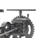 Steampunk Adjustable Dining Table - Iron Crank Base - Glass Tabletop - Knox Deco - Tables