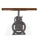 Steampunk Adjustable Dining Table - Iron Crank Base - Walnut Top - Knox Deco - Tables