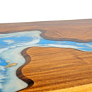 Walnut Burl Dining Tabletop - Blue Ocean River Epoxy - 60 x 36 x 2" - Knox Deco - DIY