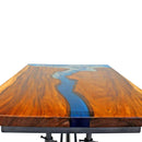 Walnut Burl Dining Tabletop - Blue Ocean River Epoxy - 60 x 36 x 2" - Knox Deco - DIY