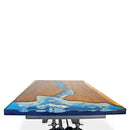 Walnut Burl Dining Tabletop - Blue Ocean River Epoxy - 60 x 36 x 2" - Knox Deco - DIY