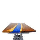 Walnut Burl Dining Tabletop - Deep Blue River Epoxy - 60 x 36 x 2" - Knox Deco - DIY