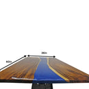 Walnut Burl Dining Tabletop - Deep Blue River Epoxy - 60 x 36 x 2" - Knox Deco - DIY