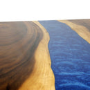 Walnut Burl Dining Tabletop - Deep Blue River Epoxy - 60 x 36 x 2" - Knox Deco - DIY