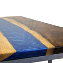 Walnut Burl Dining Tabletop - Deep Blue River Epoxy - 60 x 36 x 2" - Knox Deco - DIY