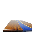 Walnut Live Edge Burl Dining Tabletop - Deep Blue River Epoxy - 96x48x2" - Knox Deco - DIY