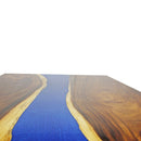 Walnut Live Edge Burl Dining Tabletop - Deep Blue River Epoxy - 96x48x2" - Knox Deco - DIY