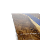 Walnut Live Edge Burl Dining Tabletop - Deep Blue River Epoxy - 96x48x2" - Knox Deco - DIY