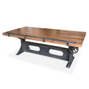 Industrial Adjustable Crank Drafting Desk - Tilt Top - Cast Iron Base 70" - Knox Deco - Desks