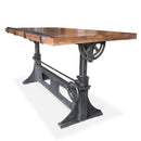 Industrial Adjustable Crank Drafting Desk - Tilt Top - Cast Iron Base 70" - Knox Deco - Desks