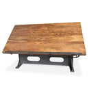 Industrial Adjustable Crank Drafting Desk - Tilt Top - Cast Iron Base 70" - Knox Deco - Desks