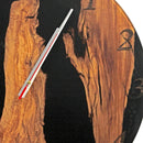 Black Frosted Resin Epoxy Wall Clock Live Edge Olive Wood - 20 Inches - Knox Deco - Wall Clock