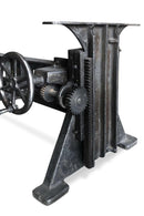 Craftsman Industrial Dining Table Desk Base - Adjustable Height - Cast Iron - Knox Deco - DIY