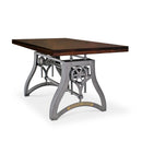 Crescent Writing Table Desk - Adjustable Height Base - Dark Walnut Top - Knox Deco - Desks