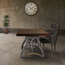 Crescent Writing Table Desk - Adjustable Height Base - Dark Walnut Top - Knox Deco - Desks