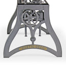 Crescent Writing Table Desk - Adjustable Height Metal Base - Natural Top - Knox Deco - Desks