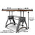 Crescent Writing Table Desk - Adjustable Height Metal Base - Natural Top - Knox Deco - Desks