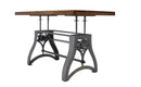 Crescent Writing Table Desk - Adjustable Height Metal Base - Natural Top - Knox Deco - Desks