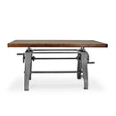 Crescent Writing Table Desk - Adjustable Height Metal Base - Natural Top - Knox Deco - Desks