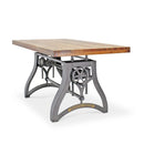 Crescent Writing Table Desk - Adjustable Height Metal Base - Natural Top - Knox Deco - Desks