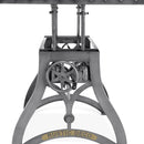 Crescent Writing Table Desk - Adjustable Height Metal Base - Steel Top - Knox Deco - Desk