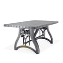 Crescent Writing Table Desk - Adjustable Height Metal Base - Steel Top - Knox Deco - Desk