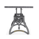 Crescent Writing Table Desk - Adjustable Height Metal Base - Steel Top - Knox Deco - Desk