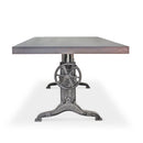 Frederick Adjustable Height Dining Table Desk - Cast Iron - Gray Top - Knox Deco - Dining Tables